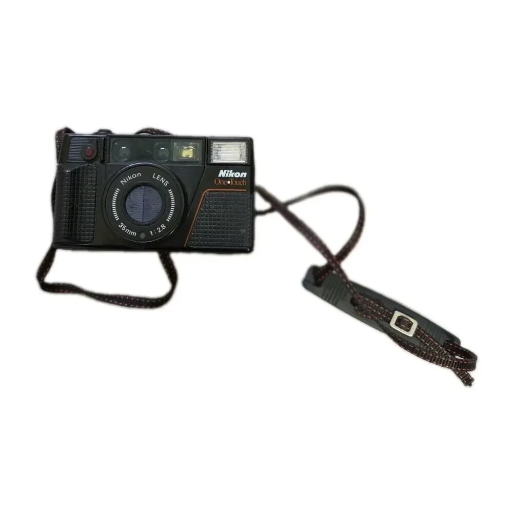 Nikon One Touch 35mm Point & Shoot Film Camera Black Vintage Untested Japan